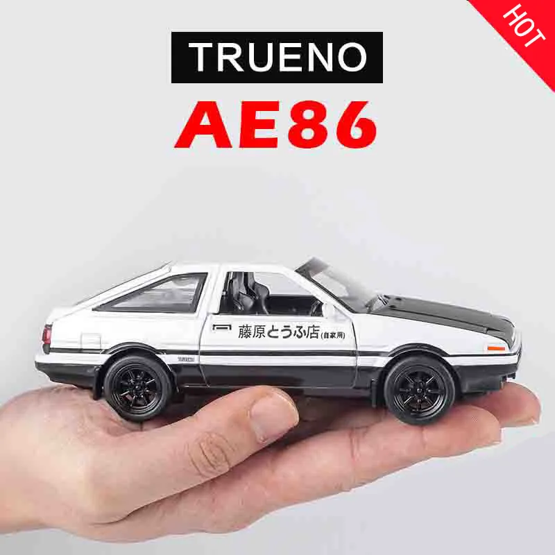 Diecast Model 1 32 Toy Car INITIAL D AE86 Metal Alloy Diecasts Vehicles Miniature Scale Toys For Children 230830