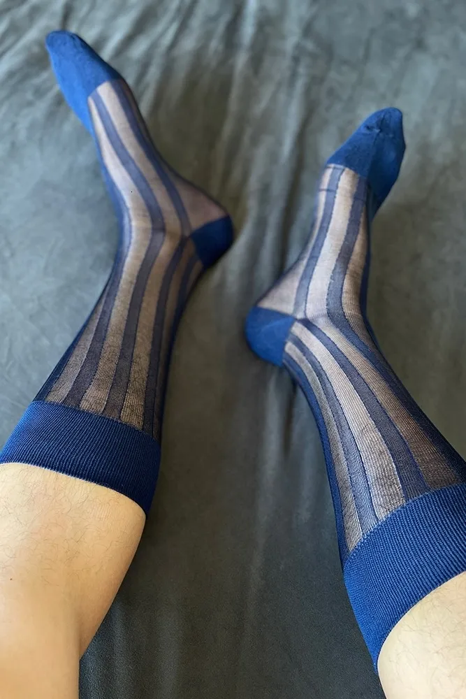 Chaussettes pour hommes, robe transparente pour hommes, Tube exotique, vêtements de cérémonie, costume Sexy Gay Super mince, Business TNT 230830