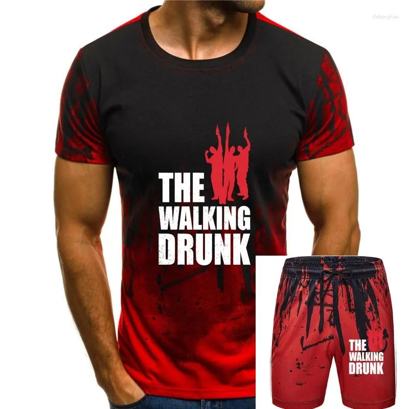 Survêtements pour hommes The Walking Drunk T-shirt - Dead Fun Boose Hangover Barfly Party University (1)