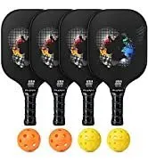 Pickleball Paddles, Lightweight USAPA Approved Pickleball Racquets w/ Graphite Face, Honeycomb Co...