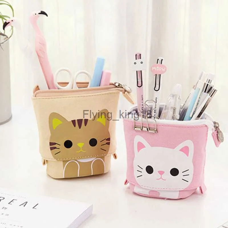 Sacos de lápis Estojo de lápis escalável Kawaii Pen Bag Bolsa de grande capacidade Coreano Papelaria Material escolar para meninas de volta à escola HKD230831