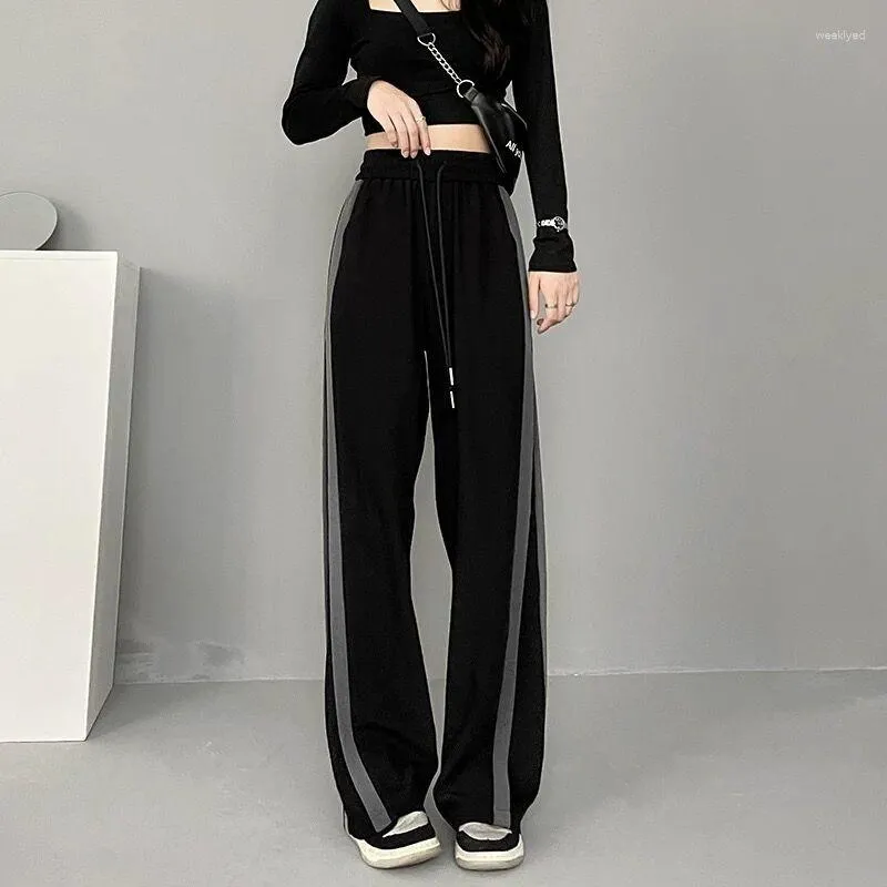 Vrouwen Broek Vrouwen Zwarte Hoge Taille Wijde Pijpen Broek Harajuku Mode Baggy Vintage Joggingbroek Broek Voor Outfits Streetwear