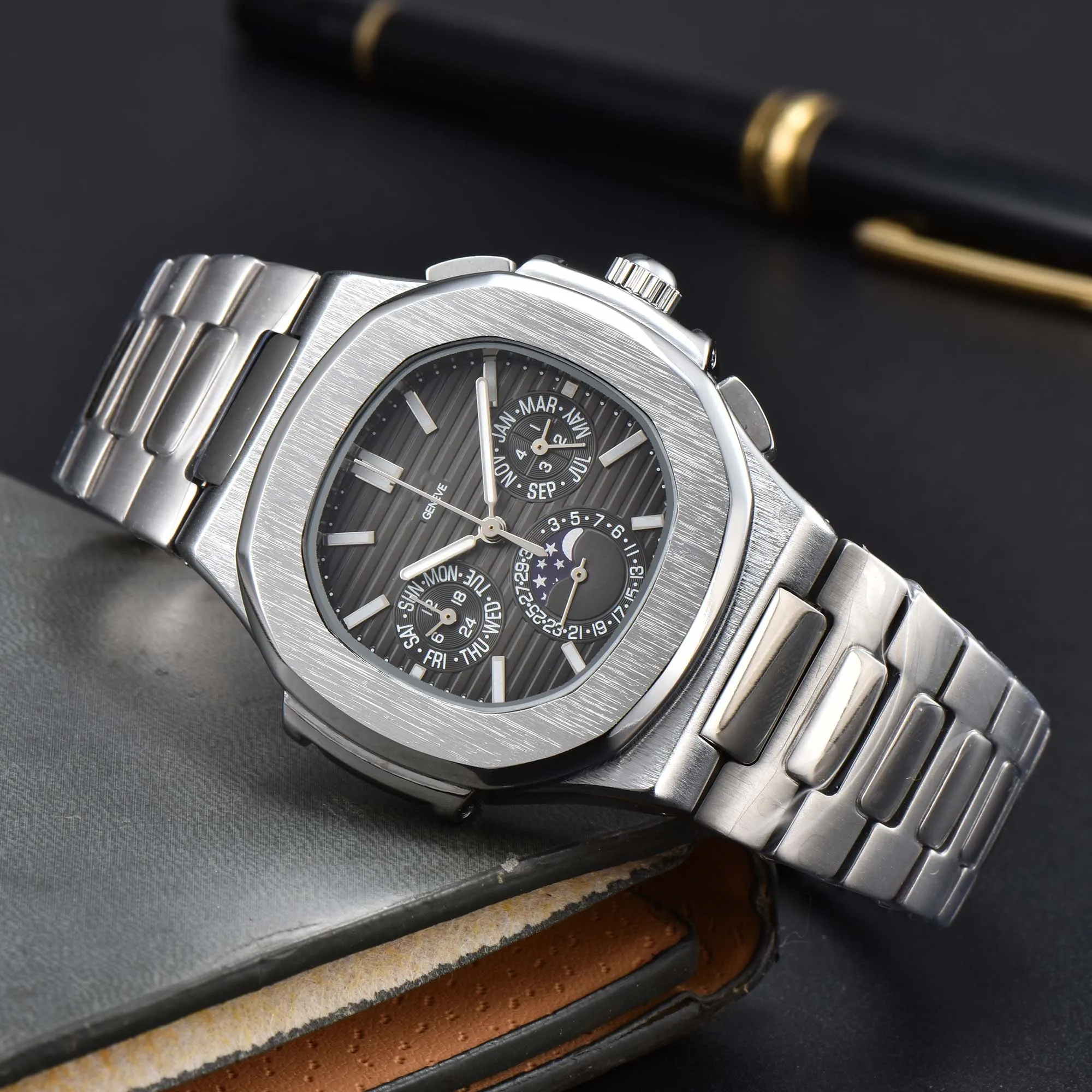 Diseñador para hombre y mujer Pateks Nautilus 5740 Relojes de pulsera Boutique de alta calidad Correa de acero Relojes de diseño para hombres Reloj de cuarzo al por mayor Regalo de diamante