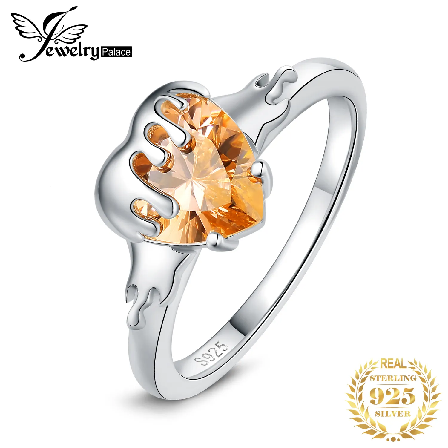 Pierścionki ślubne Biżuteria Przyjazd miód serce 3 3CT Morganite Color COLOR SPITE 925 STREBLING SREBRNY Pierścień dla kobiety modna biżuteria 230830