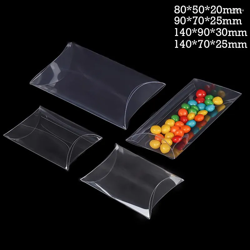 Gift Wrap 50pcs Pillow Shape Candy Box Transparent Boxes Jewelry Cosmetics Storage Chocolate Packaging Wedding Party Favor