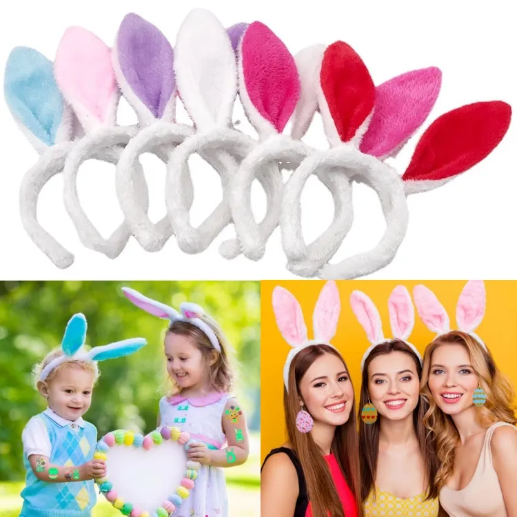 Party Favor Bandeaux de Pâques Adulte Enfants Mignon Lapin Oreille Bandeau Prop Robe En Peluche Costume Oreilles De Lapin Chapeaux Q546