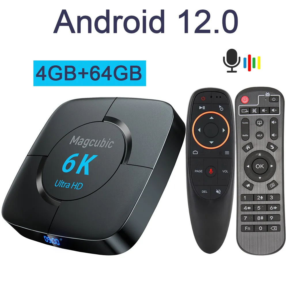 Set Top Box Magcubic Android 12.0 TV Box Voice Assistant 6K 3D Wifi6 2.4G  5.8G 4GB RAM 32G 64G Media Player Very Fast Box Top Box 230831 From Ping04,  $23.4