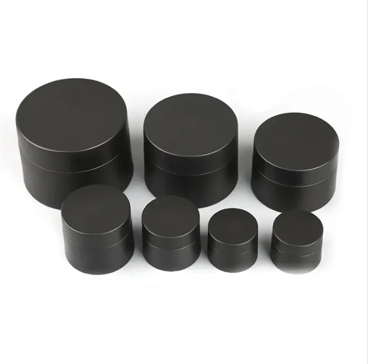 En gros 30 pièces 3g 5g 10g 15g 30g 50g 80g pots de crème noire givrée bouteilles pot conteneur bouteille en plastique maquillage pot pour le visage