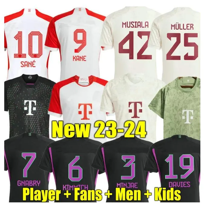 ケイン23 24サッカージャージーSANE 2023 2024サッカーシャツGoretzka Gretzka Gnabry Camisa de Futebol Men Kids Kits Kimmich Fans Bayern Munich Oktoberfest Kit Neuer Minjae