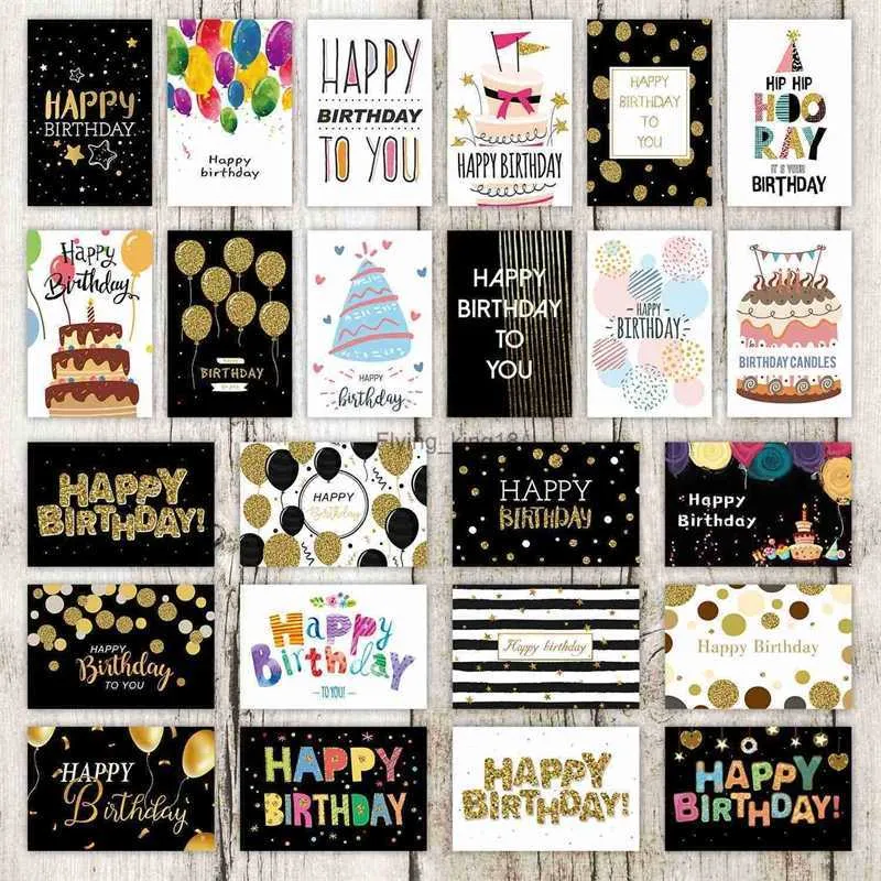 24pcs Greeting Card Eco Friendly Unique Birthday Cards Large Happy Set For Adults And Kids Writing Blessing 10x15 LST230831