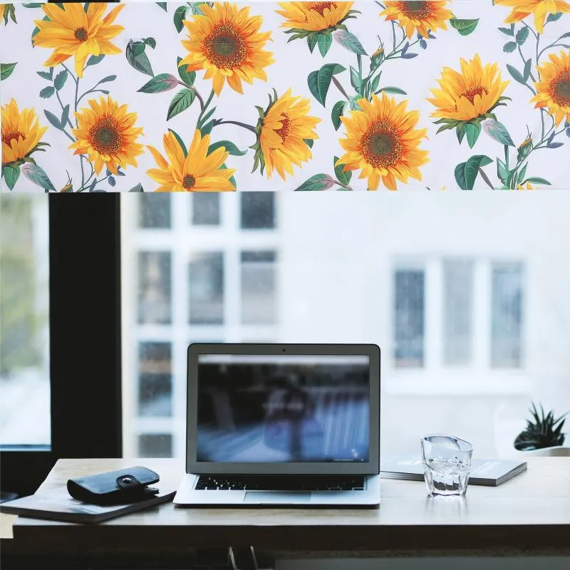 Gordijn Badkamer Gordijnen Korte Zonnebloem Afdrukken Keuken Volant Windows Valletjes