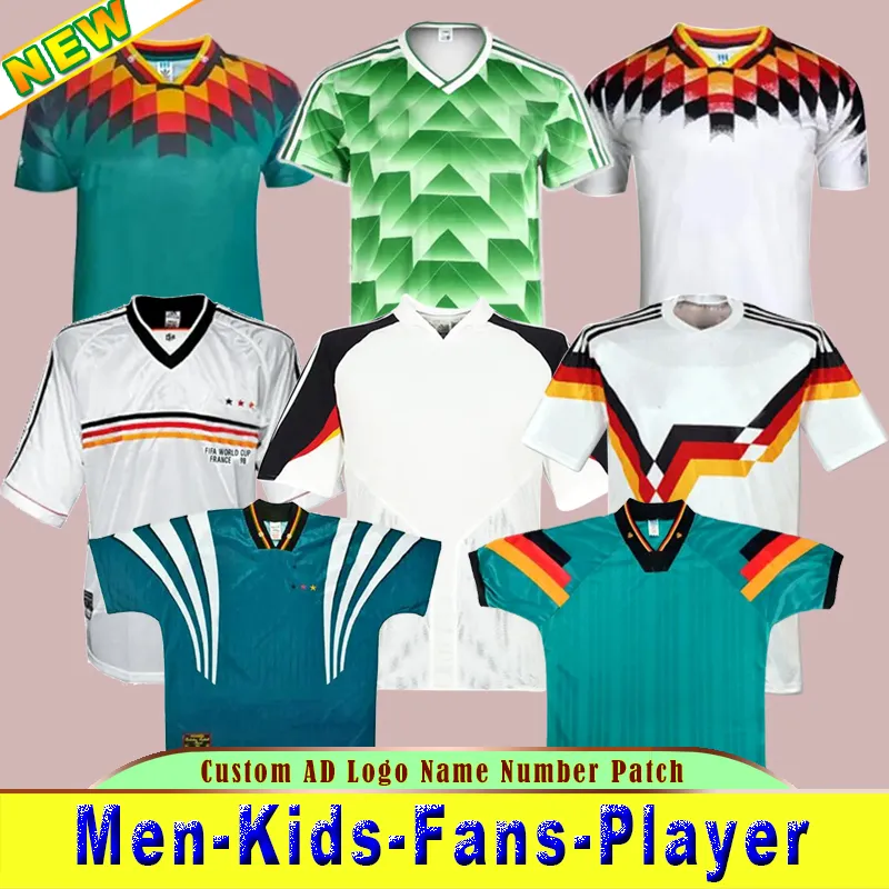 VM 1990 1992 1994 1998 1988 Tyskland Retro Littbarski Ballack Soccer Jersey Klinsmann Matthias Home Shirt Kalkbrenner Retro Jersey