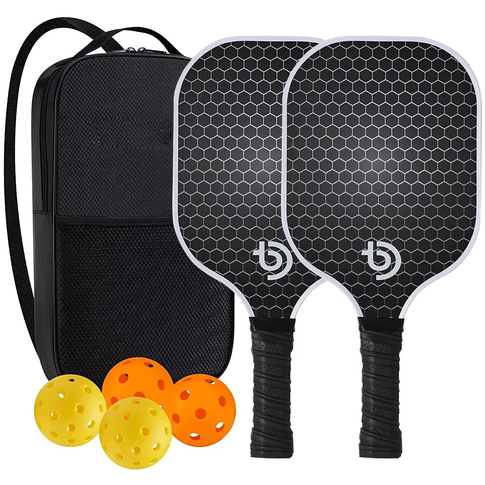 Squashschläger, 2 Stück, Pickleball-Paddel, Kohlefaseroberfläche, USAPA-zugelassener Sitz, Pickleball-Paddelschläger, Wabenkern, Geschenkset für drinnen und draußen, 230831