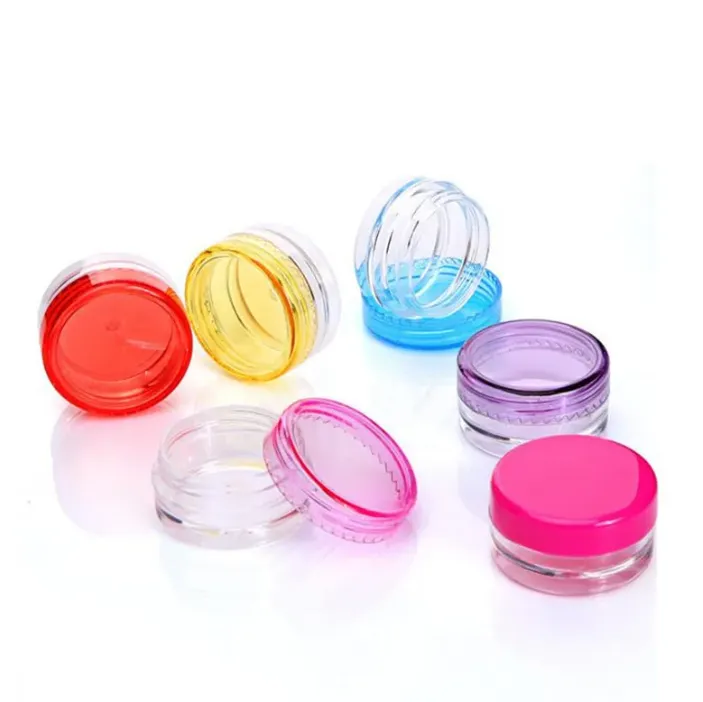 wholesale 3g 5g Plastic Containers Jar Box Transparent Bottle Empty Cosmetic Cream Jars 3ml 5ml Container 100pcs