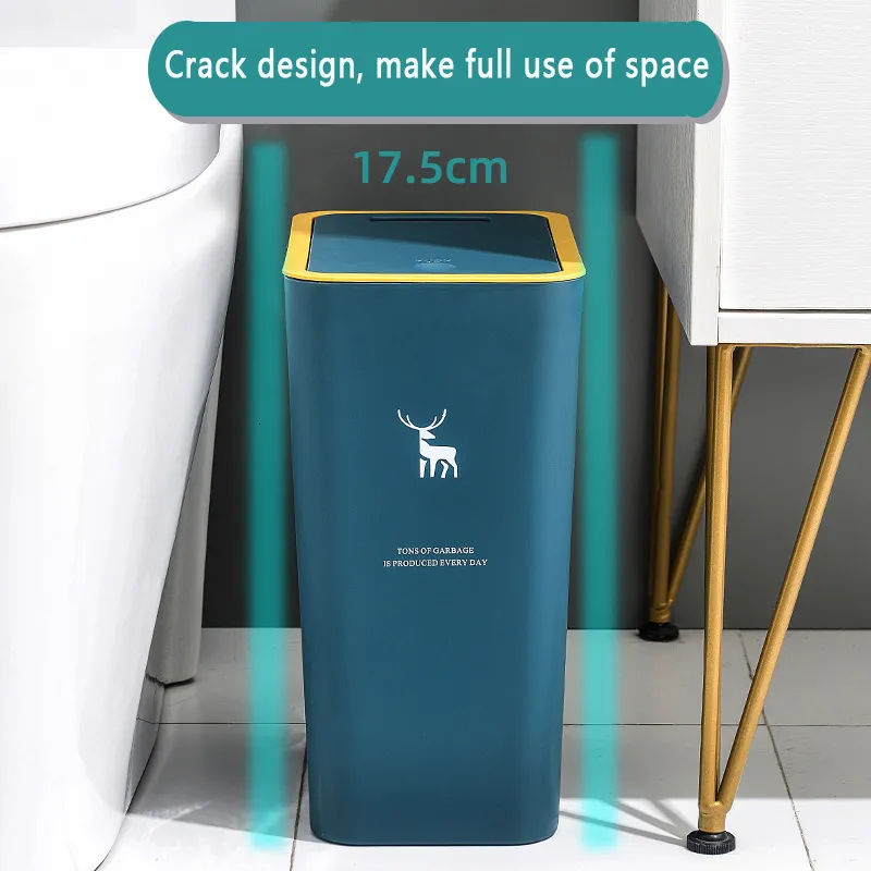 Abfallbehälter Küche Badezimmer Toilette Große Kapazität Mülleimer  Kunststoff Haushalt Nordic Mülltonne 10L 15L 230830 Von 23,7 €