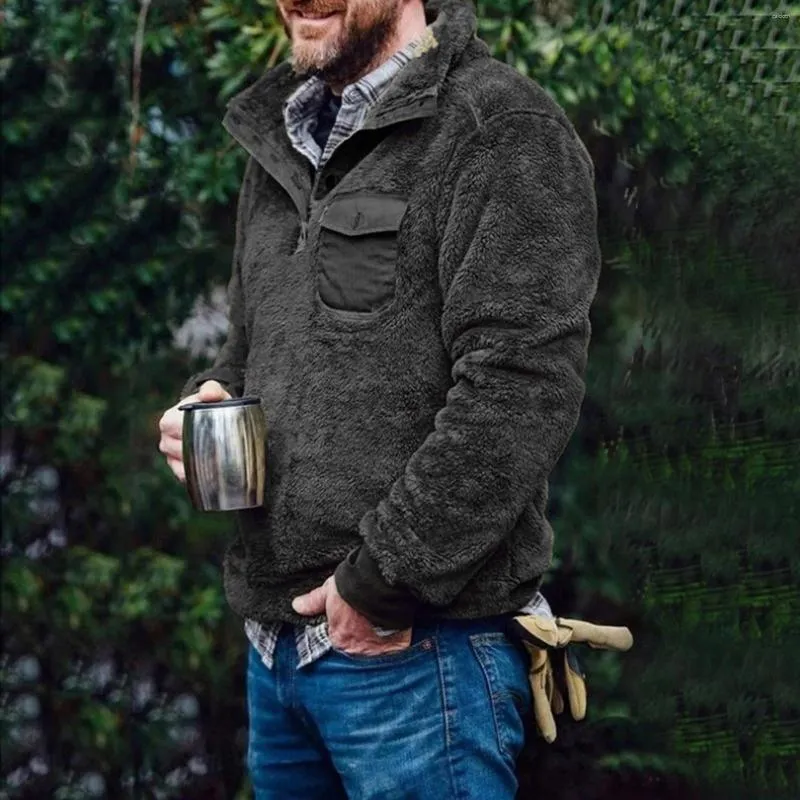 Winter Fleece Mens Long Sleeve Shirts Sports Hoodies Super Soft Pullover Sweatshirt Jackets With Button Collar For Warmth And Style From Caicloth 50.63 DHgate.Com