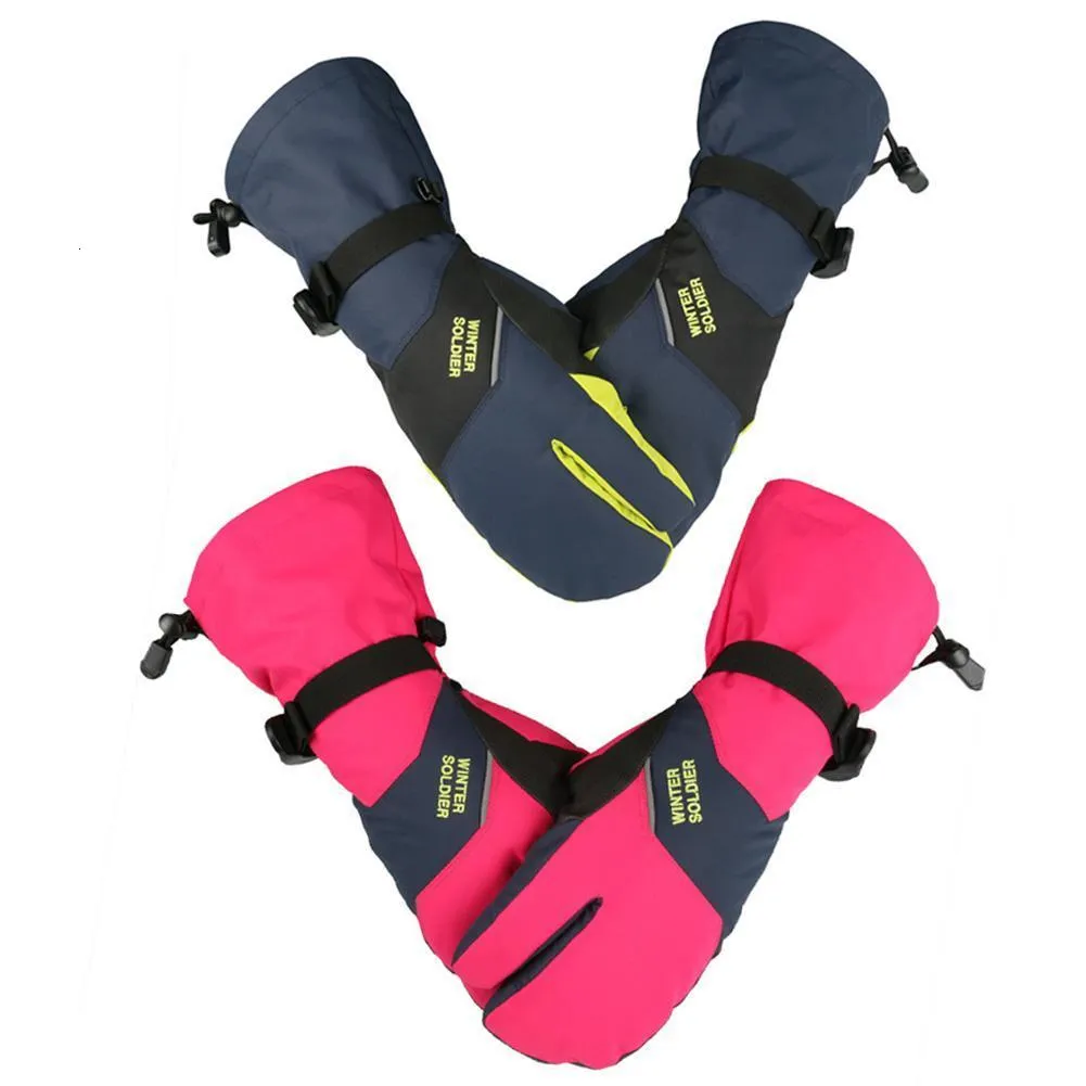Ski Gloves Winter Waterproof Warm Thick Touch Screen ThreeFinger for Men Women Cycling Outdoor Climbing 230830