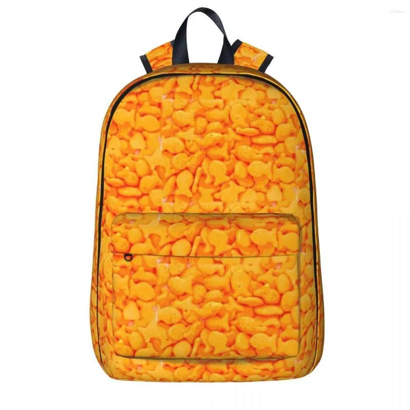 Mochila goldfish queijo lanche em pastéis menino menina bookbag estudante saco de escola dos desenhos animados crianças mochila viagem ombro