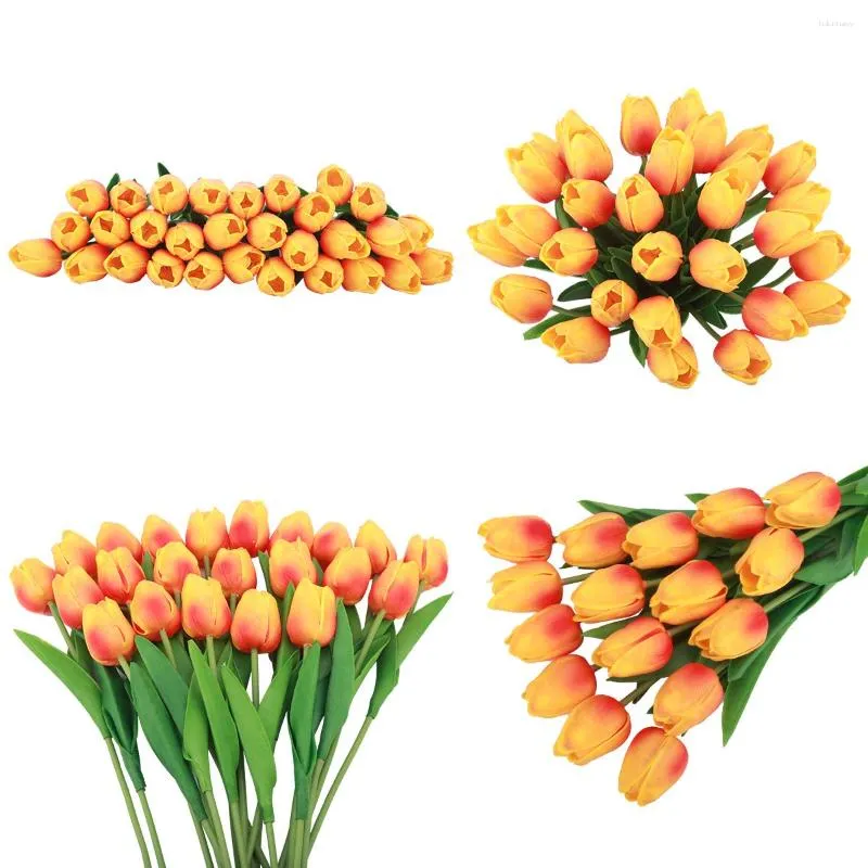 Fiori decorativi 5/10 pezzi tulipani artificiali vero tocco bouquet di tulipani decorazioni fiori finti per matrimoni in camera di casa