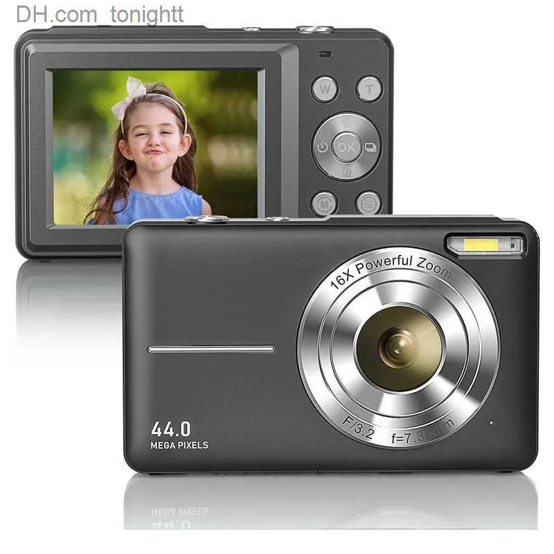 Kamery 1080p Full HD aparat cyfrowy 44MP Kompaktowy 2,4 -calowy ekran LCD 16x Zoom Mini Video Q230901