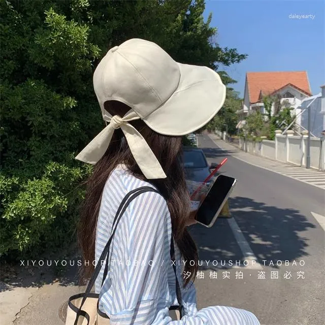 Berets Vinyl Bow Hat Sun Summe Travel Outdoor UV Beach Large