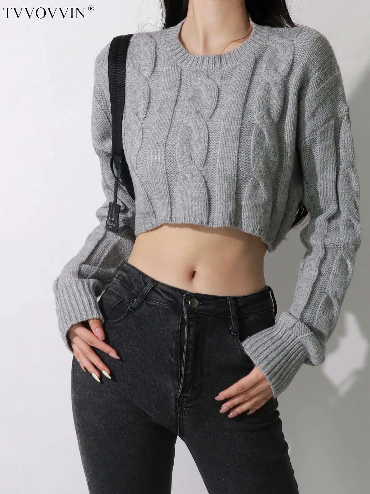 Womens Oversized Pullover Sweaters, Round Neck Knit Top