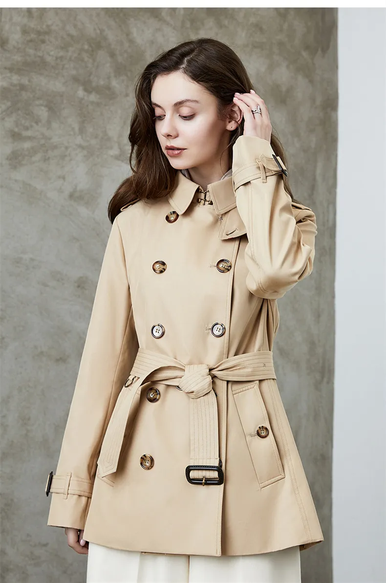 Trench primavera autunno Donna Abbigliamento ampio Capispalla Doppio petto Giacca a vento lunga sssssww