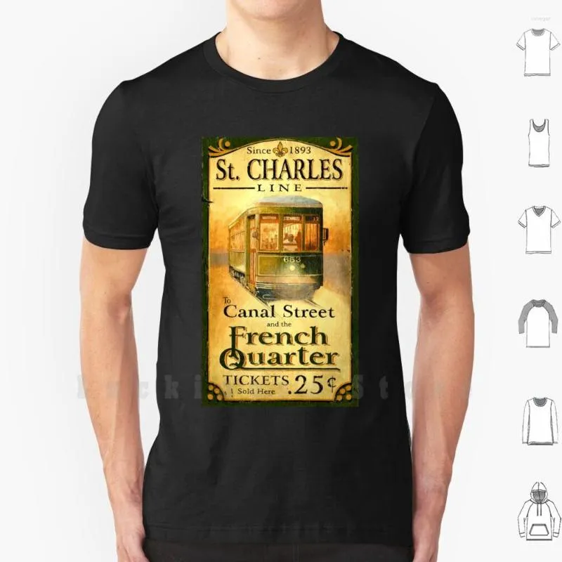 Herren T-Shirts Straßenbahn Sightseeing Tour Shirt Baumwolle Männer DIY Druck Tourismus St Line Canal Street Französisch