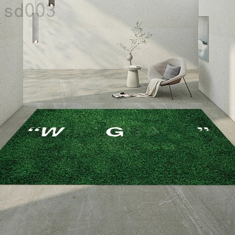 WET GRASS tappeto designer verde arte tappeto estetico arredamento per la casa camera da letto porta soggiorno tappetino antiscivolo semplici tappeti di design alla moda articoli per la casa moderni S02