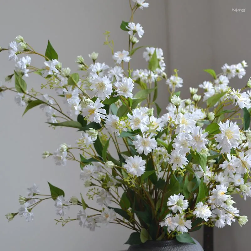 Flores decorativas realistas, 100cm, planta de crisantemo de sauce Artificial, Flore falsa para el hogar, fiesta de boda, decoración de jardín, accesorios DIY