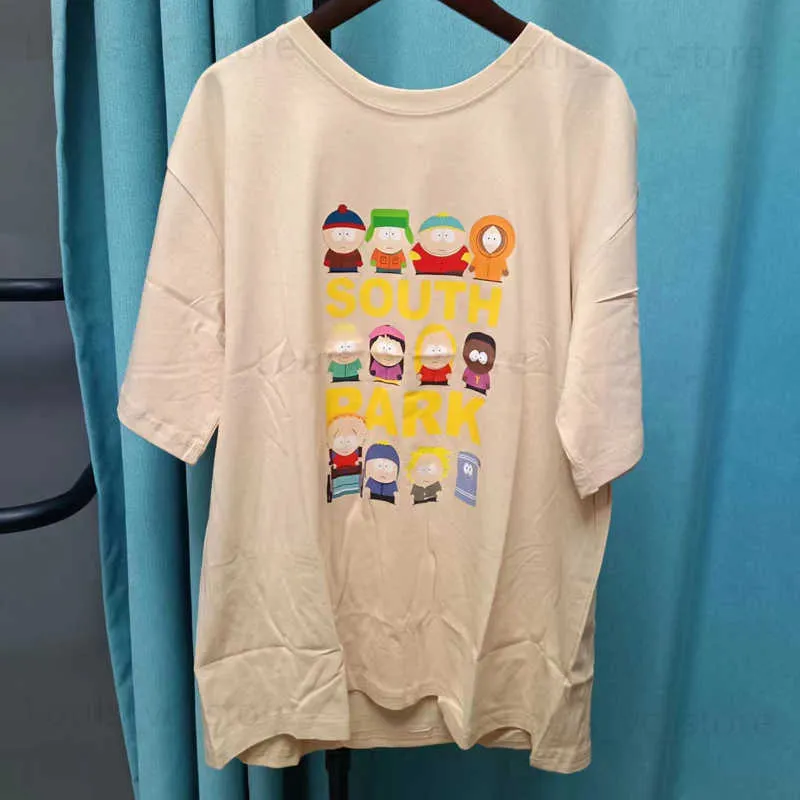 남자 티셔츠 패션 의류 S-South Park 티셔츠 면화 만화 만화 프린트 짧은 슬리브 커플 탑 티 T240424