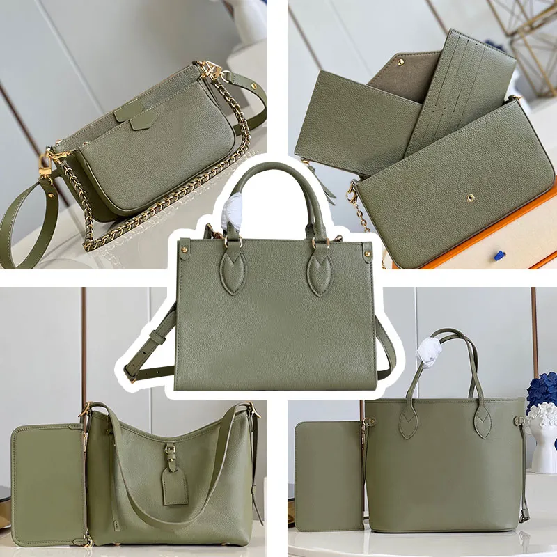 Borsa tote verde erba Borsa firmata Borsa portacarte Borsa a catena intrecciata da donna Borsa a mano in pelle intera di qualità con specchio superiore Borsa da negozio Tasche multiple Portamonete Hardware di lusso