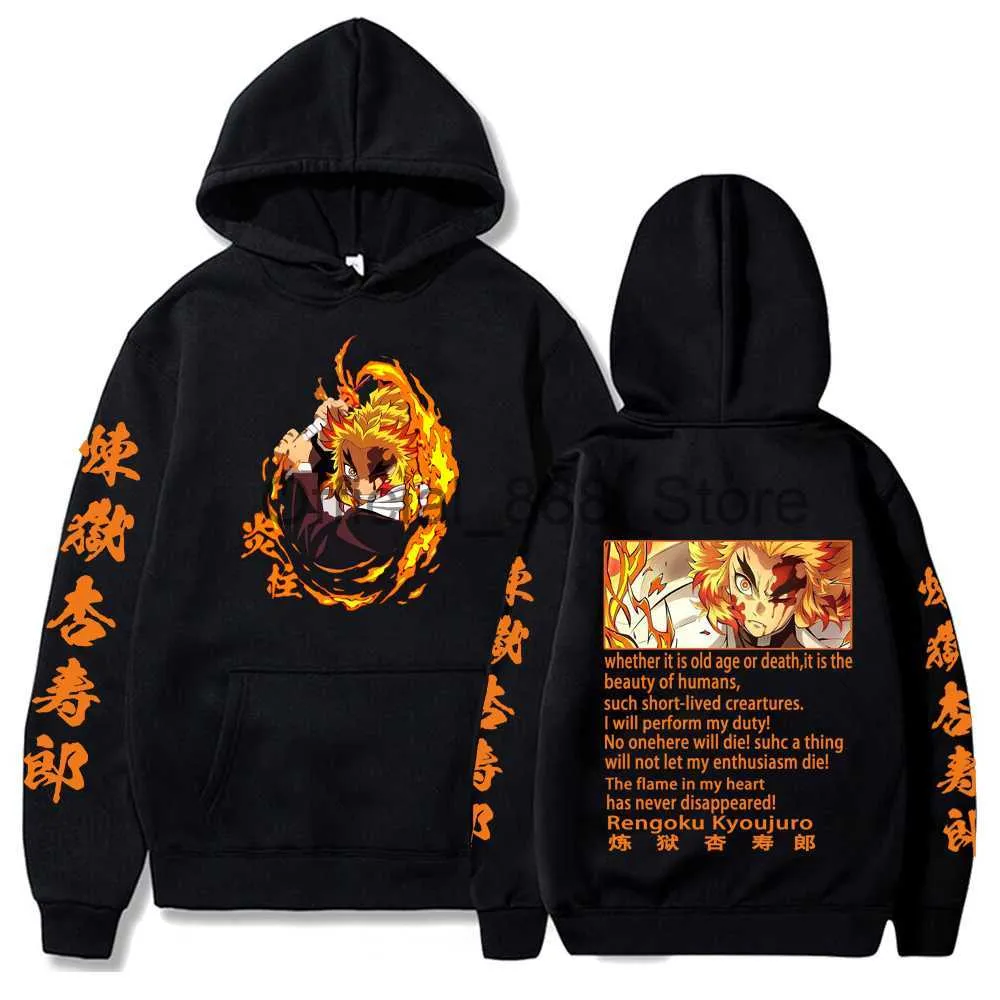 Anime Demon Slayer Sweats à capuche pour hommes Tanjiro Kamado Graphic Print Sweatshirts Femmes Streetwear Sweat à capuche Pulls à capuche Top Homme Vêtements x0831