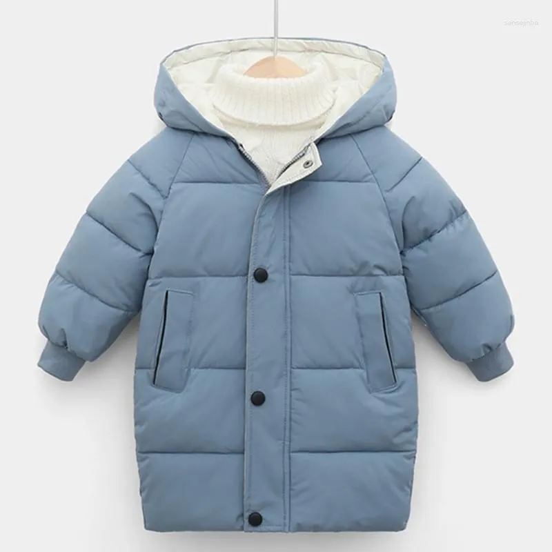 Down Ceket Kids Kış Ceket Moda Kapşonlu Tasarım Parkas Kalın Uzun Dış Giyim Erkek Kızlar için 3-12 Yıllık Palto LC188