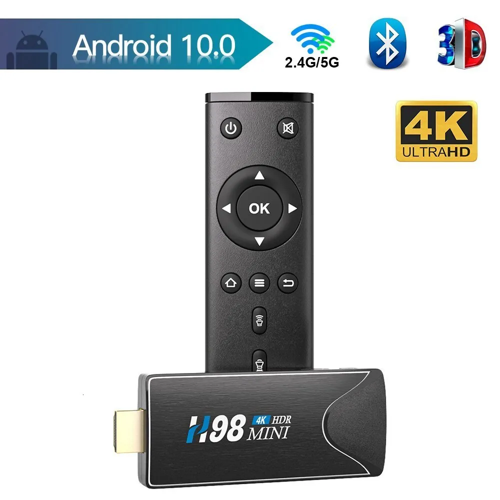 TV Stick Mini TV Stick Android 10 4K HD 2G 16G Android TV Kutusu 2.4G 5G Çift WiFi Akıllı TV Kutusu H.265 Medya Oyuncu TV Alıcı Set Üst Kutu 230831