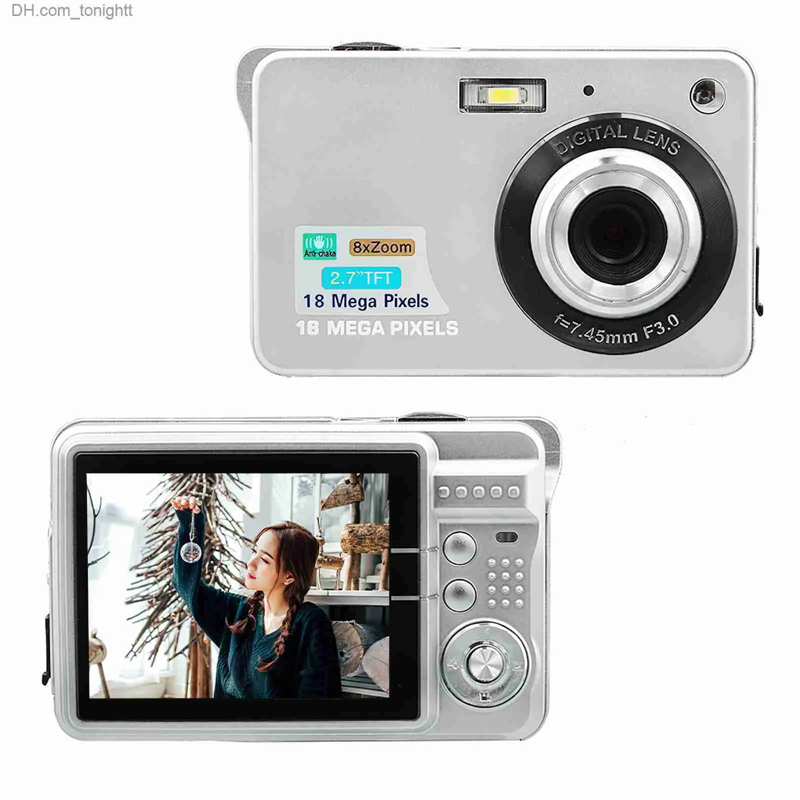 Camcorders Portable 720p Цифровая камера видео 18MP Фото 8X Zoom Anti-Shake с Carry Bag USB-зарядным кабелем для детей подростка Q230831