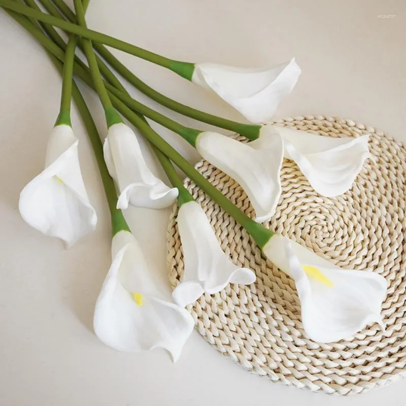 Fiori decorativi Simulazione artificiale della sensazione Calla arricciata Grande decorazione domestica a fiore singolo