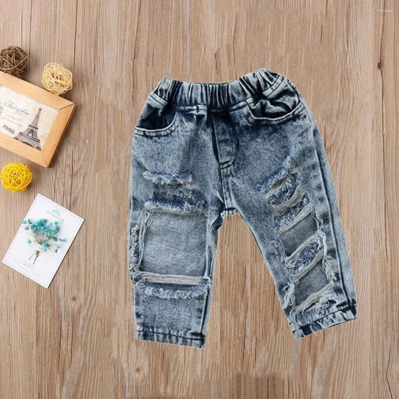 Pantalon Citgee bébé enfant filles été creux pantalons décontractés Denim jean déchiré Patch vêtements de mode