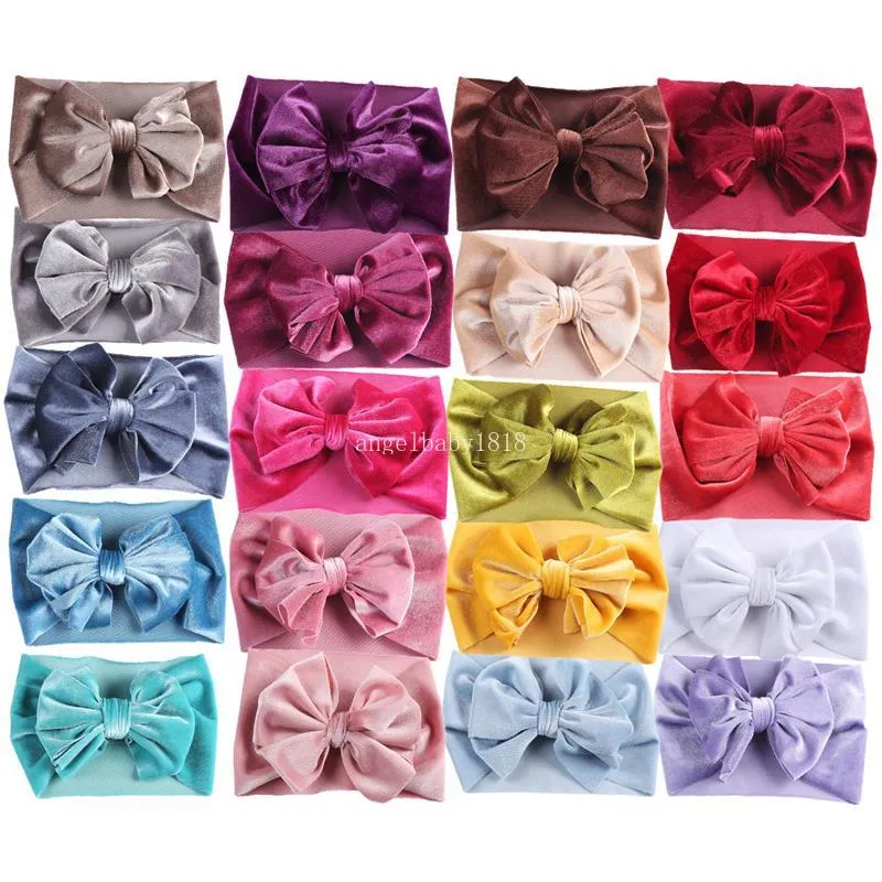 Solid Velvet Headbands Baby Girls Headband Soft Elastic Hairbands Hair Accessories Newborn Infants Gift Photography Props