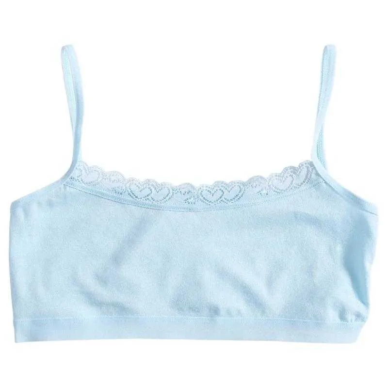 Breathable Cotton Shirt Piece Training Bra With Lace Vest For