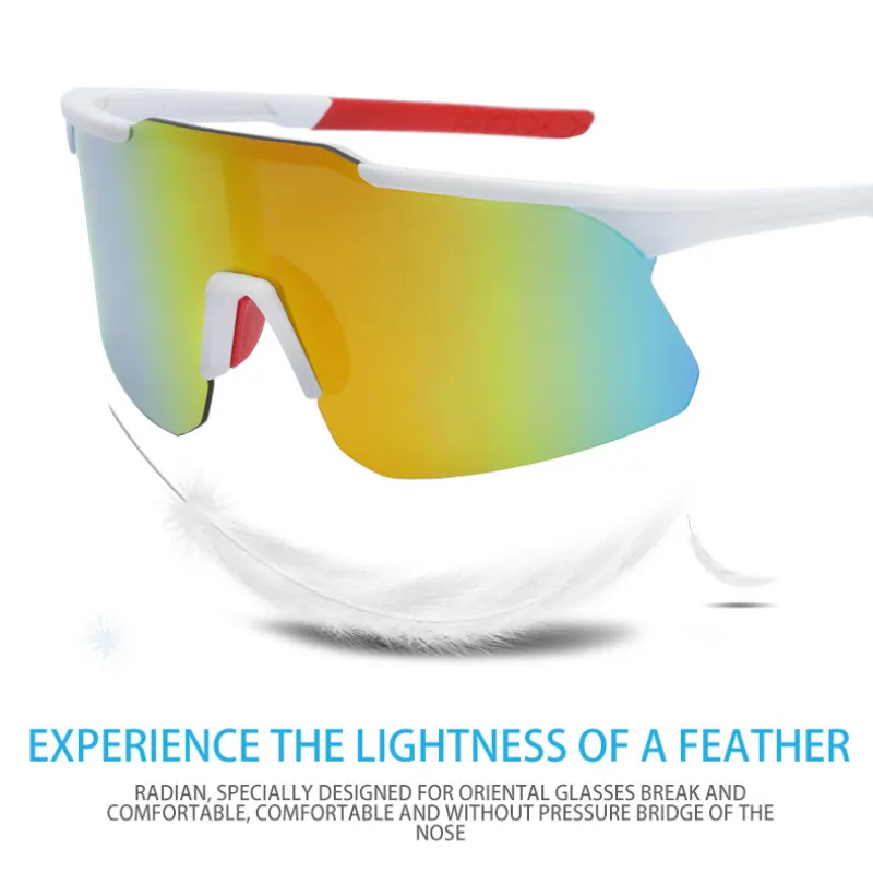 Polarize Spor Güneş Gözlüğü Erkek Kadın Anti-UV Açık Hava Spor Güneş Gözlüğü Çok Renkli Lensler MTB Yol Bisiklet Rüzgar Geçirmez Gogges