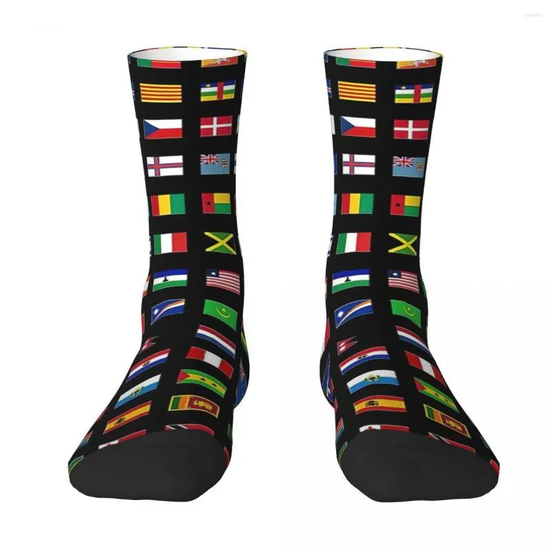 Chaussettes pour hommes Les drapeaux du monde Adulte Unisexe Hommes Femmes