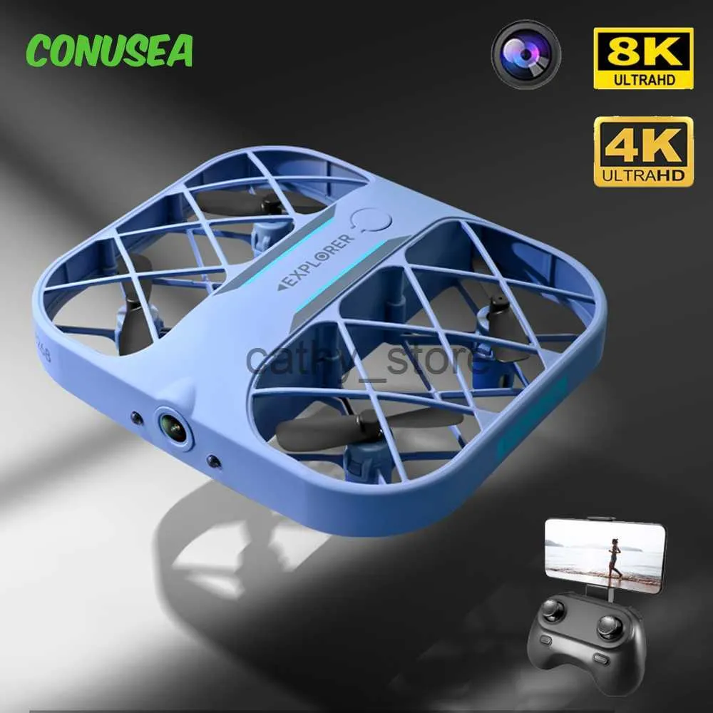 Simuladores JJRC H107 8K Drone WiFi FPV Drones com Câmera HD 4K Controle Remoto Helicóptero Avião Bolso Quadcopter Presente de Natal para Meninos X0831