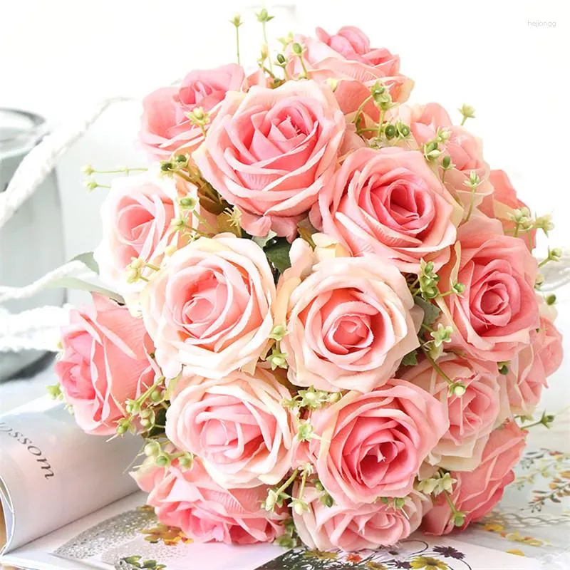 Fiori decorativi 10 cm rosa testa artificiale matrimonio ghirlanda fai da te regali per la festa della mamma album falso di San Valentino decorazione della casa
