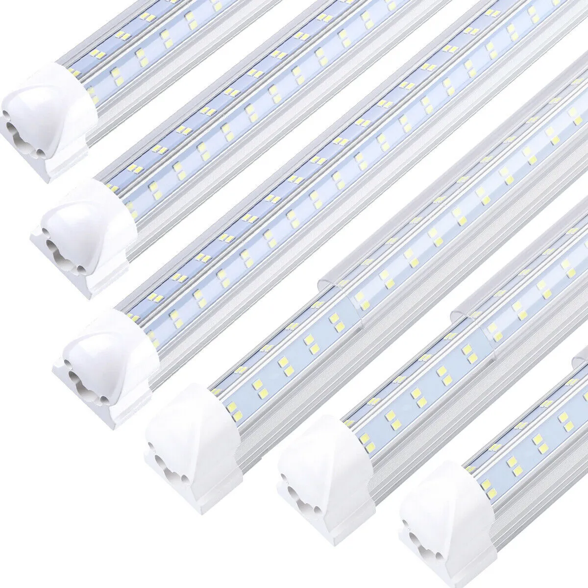 V şekilli 4ft 60W soğutucu kapı LED ampuller, 6000K Soğuk Beyaz, T8 Entegre LED Dükkan Işığı SMD2835 Çift Sıralı LED Tüpler AC85-277V
