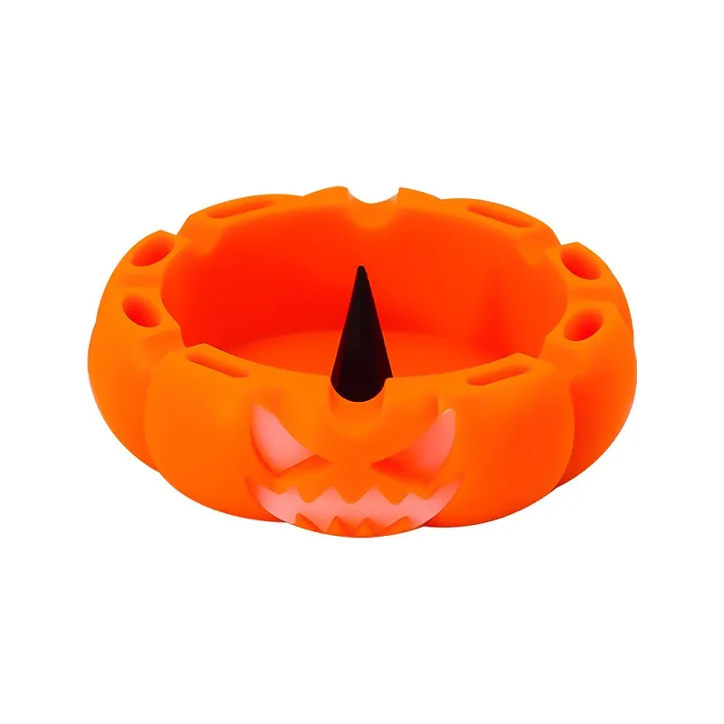 Pumpkin Silicone Eco-Friendly Ashtray Unbreakable Soft Rubber Heat Resistant to High Temperature Cigarette Holder for Smokers