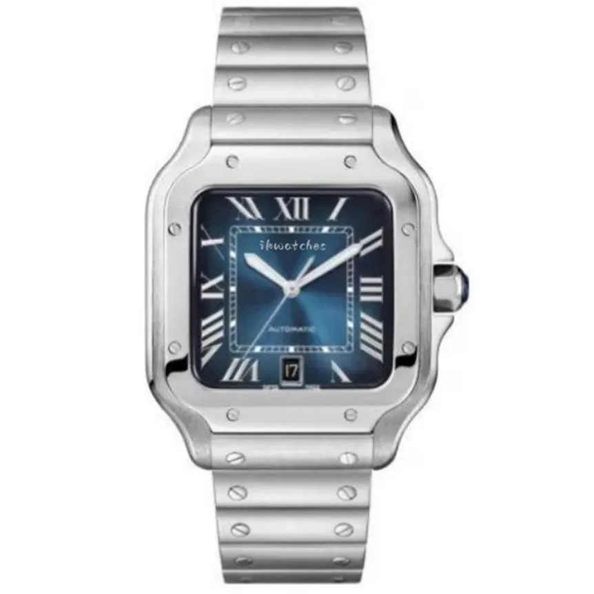 2022新しい正方形の時計40mmジュネーブ本物のステンレス鋼の機械式時計ケースとブレスレットファッションメンズオスの腕時計CA01190N