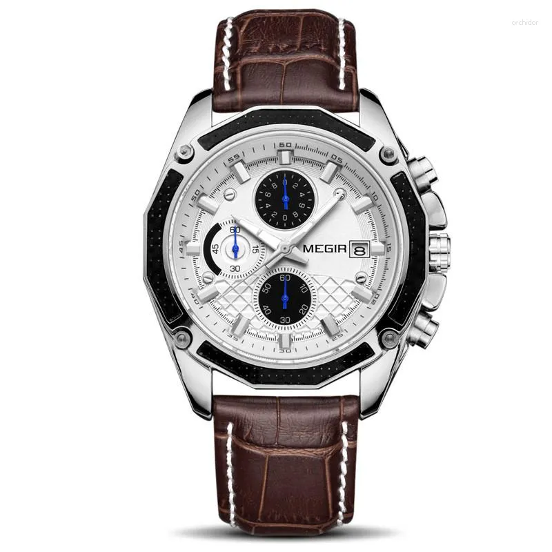 Relógios de pulso Quartz Watch for Men Fashion Leather Masculino Cronógrafo Relógio dos Alunos do Avanço de Avanço Relujão Hombre