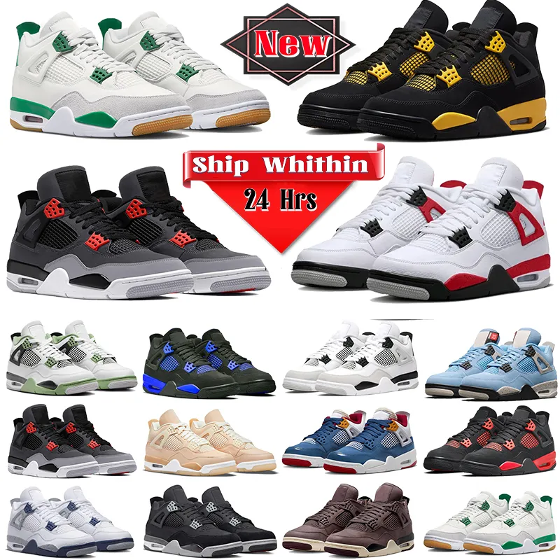 Nuove scarpe da basket da uomo 4s 4 Seafoam Military Black Cat Jumpman sneaker Craft Photon Dust University Blue Red Thunder Scarpe da ginnastica sportive uomo donna Sneakers