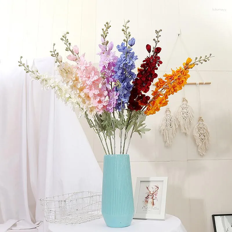 Decorative Flowers Artificial Flocked Party Decoration Bouquet Fake Plants Wedding Bridle Indoor Outdoor Home Kitchen Office Table